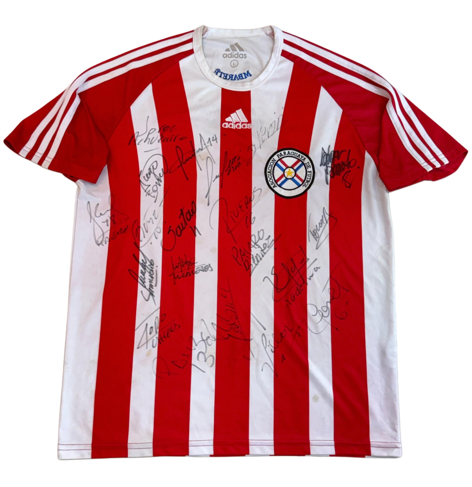 🇵🇾 Autogradfia por el plantel - Camiseta alusiva de eliminatorias para el Mundial 2010