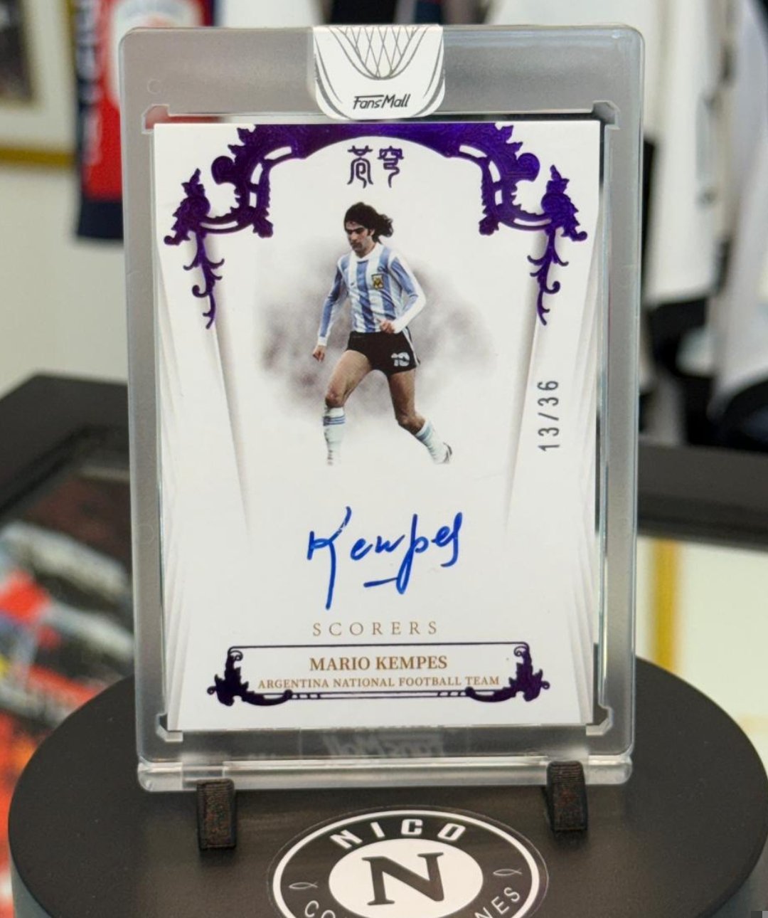 🤩CARD  AUTOGRAFIADA POR KEMPES, ENUMERADA 13/36